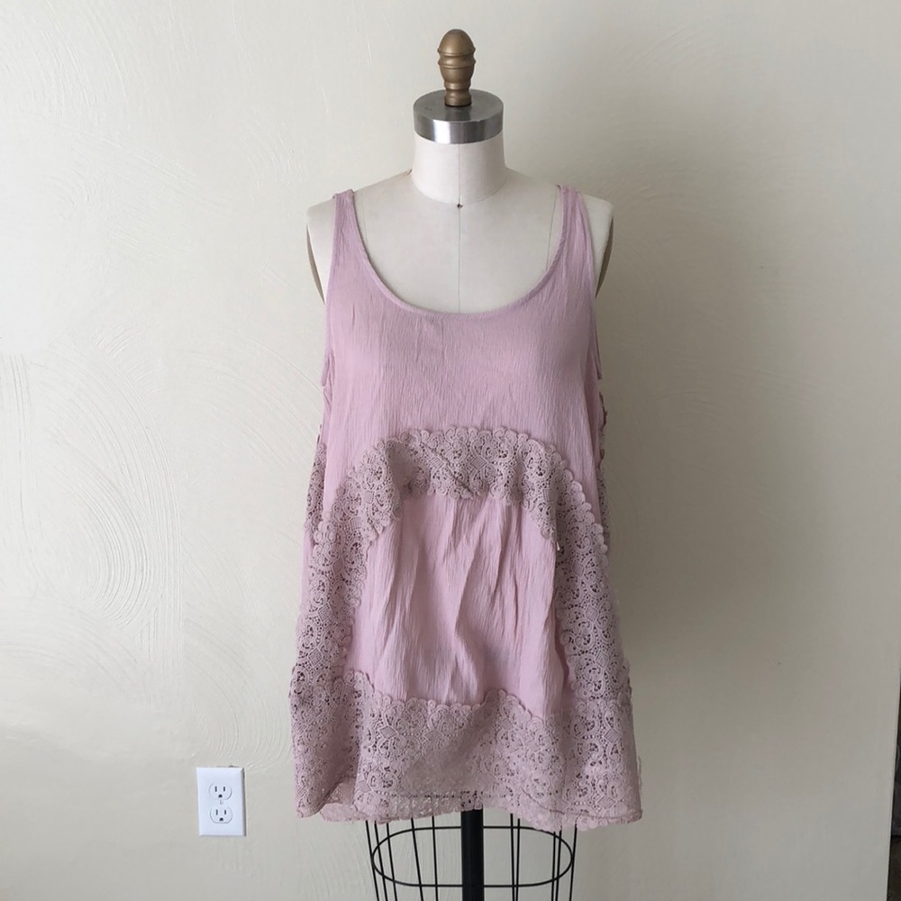 Blush lace tunic